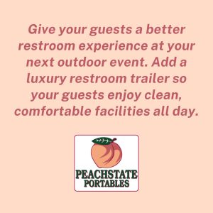 Luxury portable toilet rentals. Call Peachstate Portables.